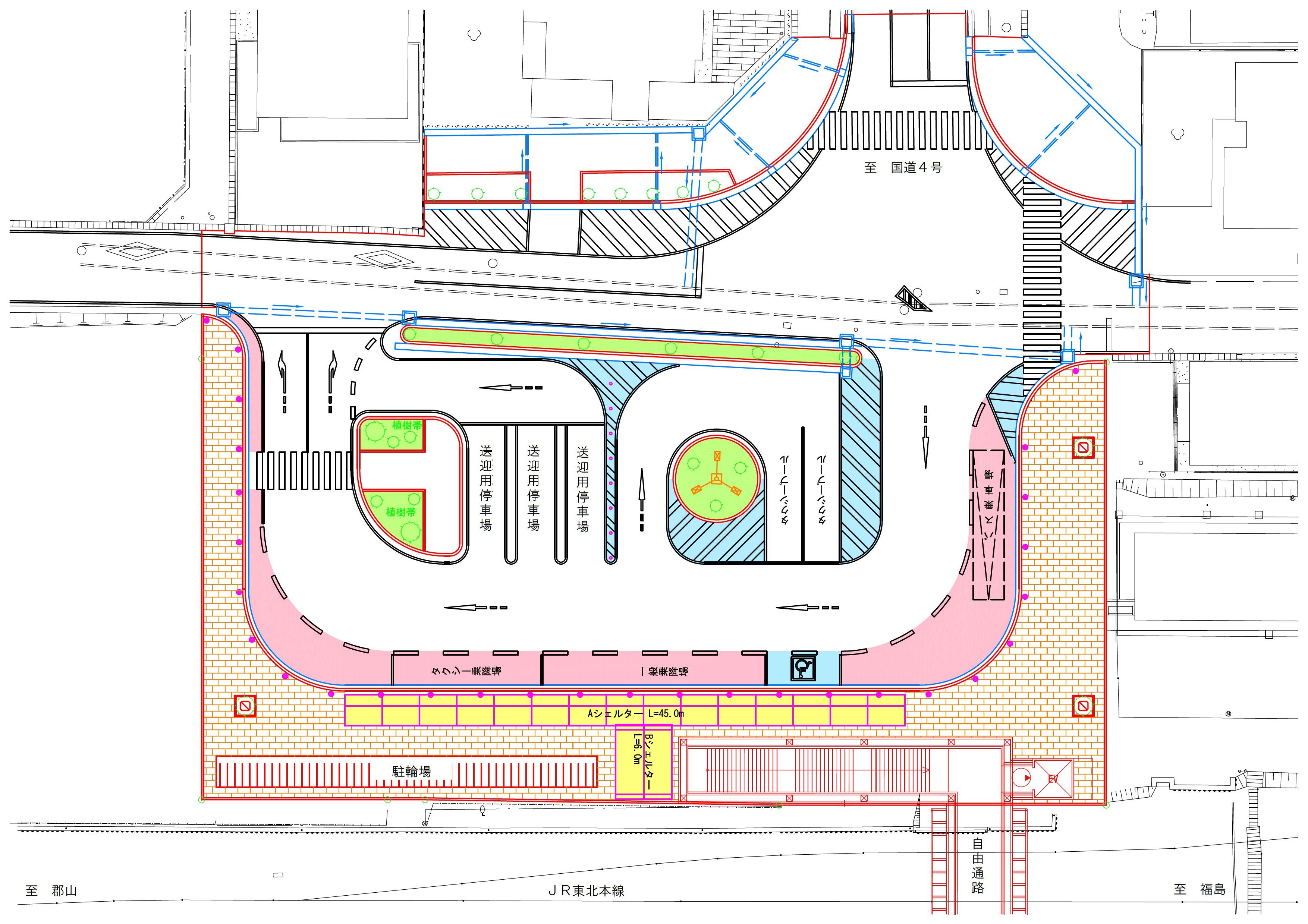 本宮駅西口広場　整備イメージ図